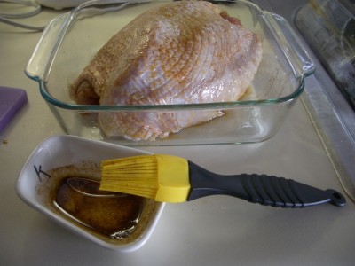 Marinated Turkey with olive oil, salt and paprika
